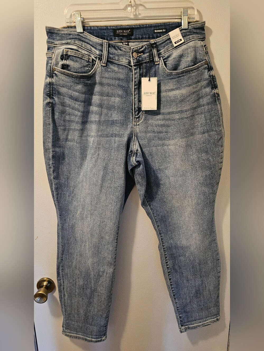 Judy Blue Boyfriend Fit Jeans‎ Mid Rise Blue Women's Size 18W NWT